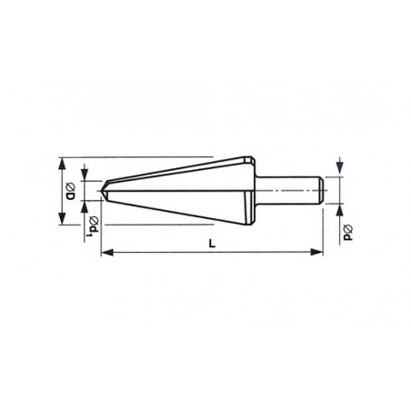 Vrták kuželový s válcovou stopkou na díry do plechu HSS 221260