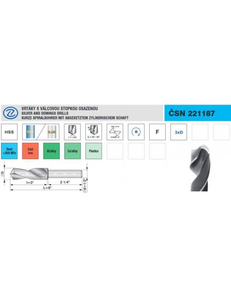 Vrták s válcovou stopkou osazenou - 221187