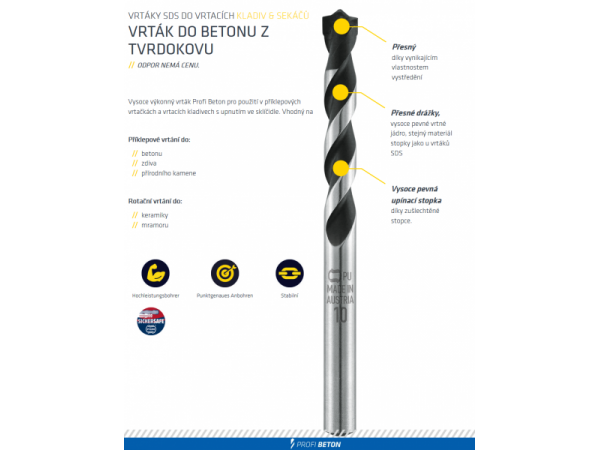 Vrták vidiový do betonu 6,5X100X54  ALPEN