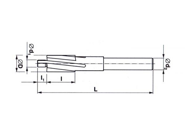 Záhlubník s válcovou stopkou a vodícím čepem -...