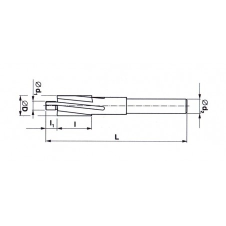 Záhlubník s válcovou stopkou a vodícím čepem - STIMZET