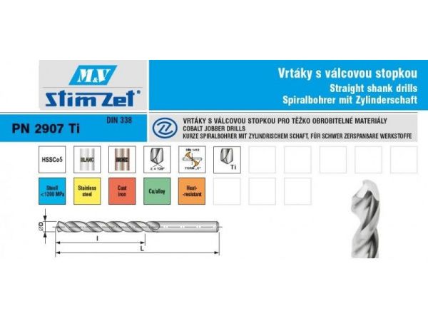 Vrták s válcovou stopkou, vysoce výkonný  16mm...